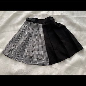 Plaid and black schoolgirl skirt